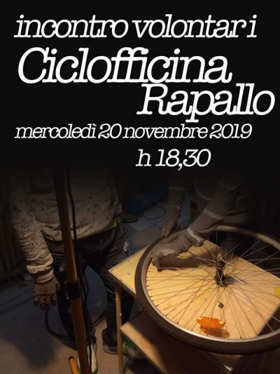 FIAB Rapallo incontra i volontari - mercoledì 20 novembre h 18.30